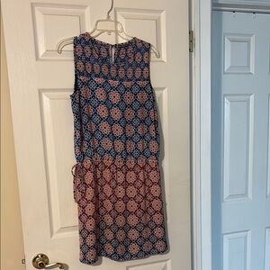 Vince Camuto Blue and Red Sleeveless Dress